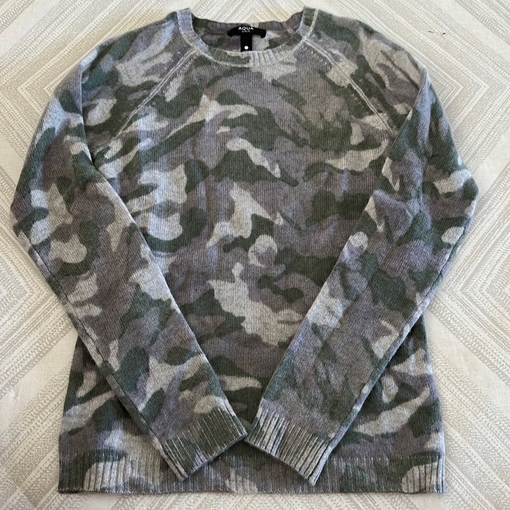 Aqua Girls Cashmere Camouflage Sweater